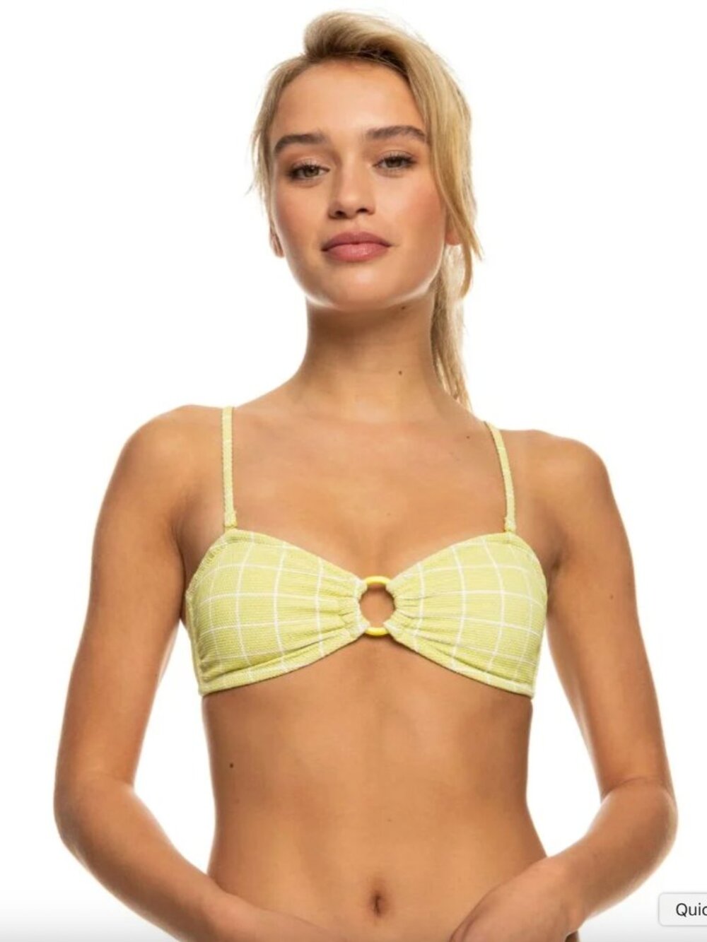 NWT Roxy Salty Shine Bikini Top Bandeau O-Ring